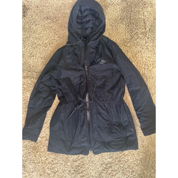 Nike Sportswear Women's Down Fill Hooded Parka Jacket Black Small - Picture 1 of 5